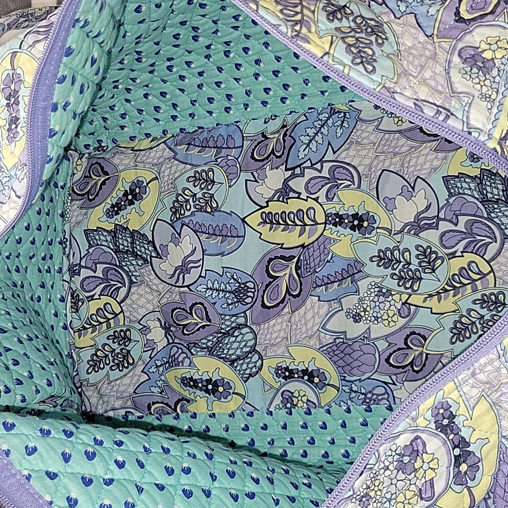 Sierra Pacific Crafts Quilted Floral Tote Pastel Paisley Travel Shoulder Gym Bag - Picture 5 of 10